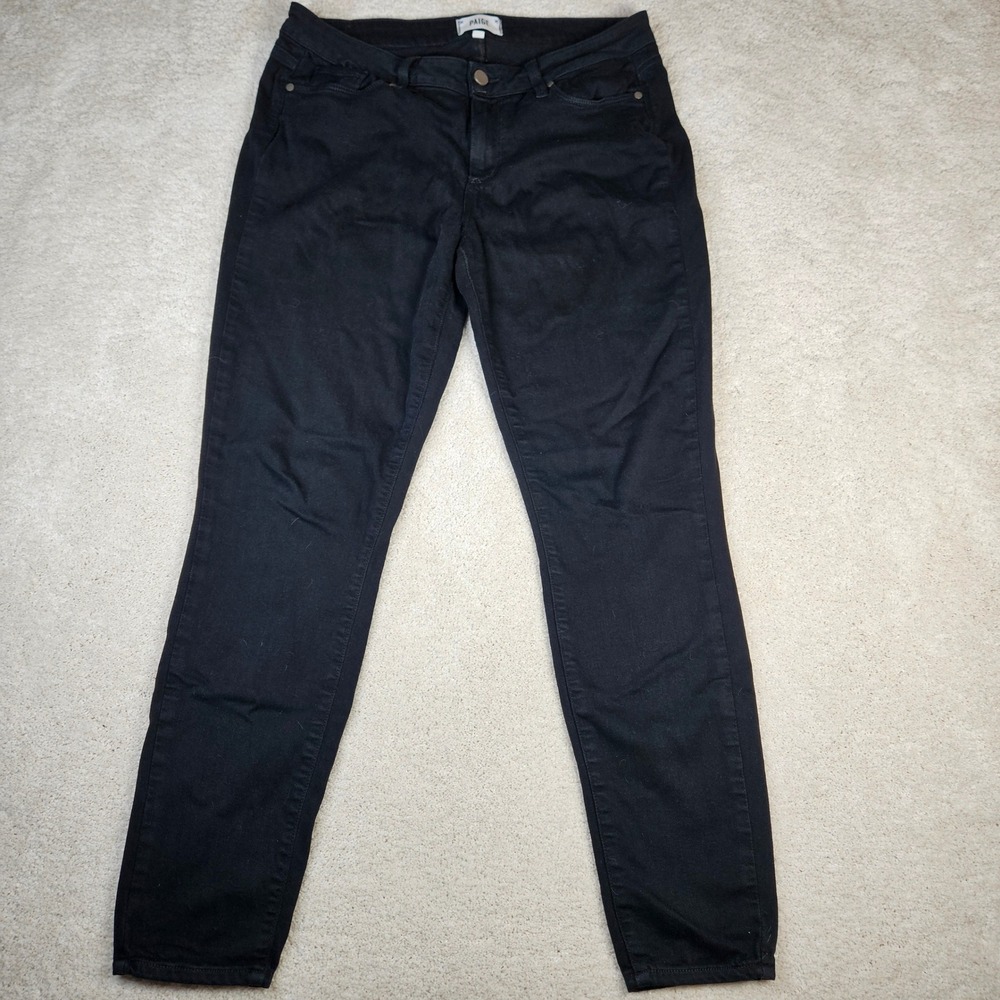 Women's Paige Verdugo Ultra Skinny Black Jeans Size 31 Denim Pants Mid Rise